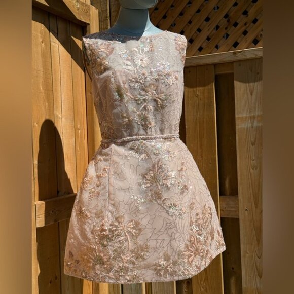 🆕 BRONX & BANCO 🧿 NWOT Violet Mini Dress, Gold & Champagne Sequin - Sz L US 8 - Picture 11 of 15